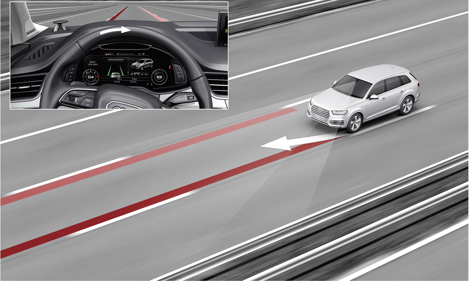 Audi lane assist 主動式車道維持及偏離警示系統
